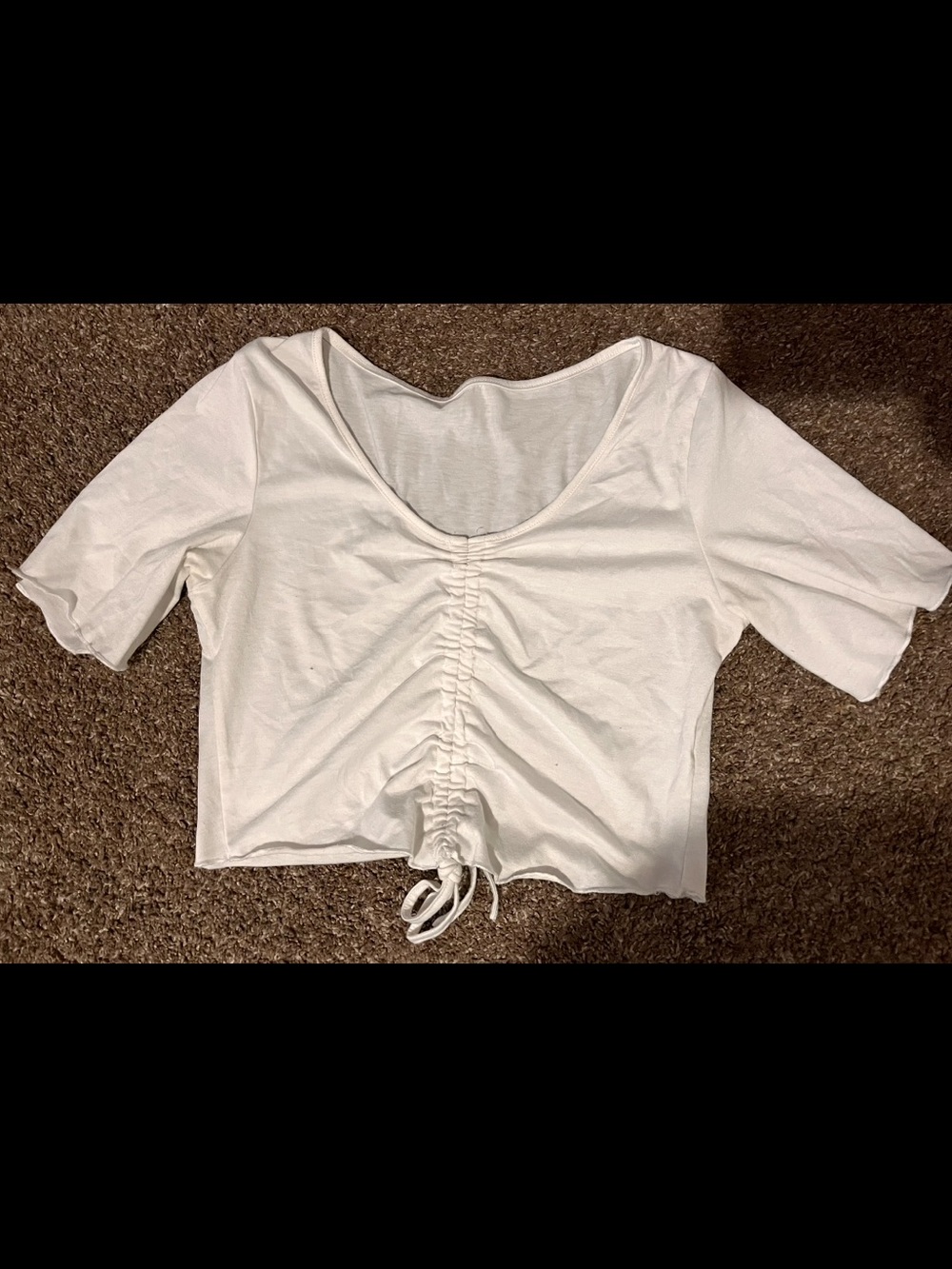 Women’s White Ruched Front Crop Top
